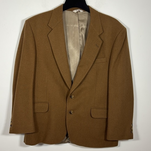 Vintage Hunt Valley Men 2 Button Blazer 100% Camel Hair Made in USA 42 Tan Brown - Picture 8 of 8